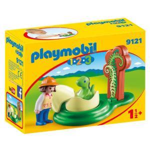 Конструктор игровой Playmobil «1.2.3.: Девочка и яйцо динозавра» (арт. 9121)