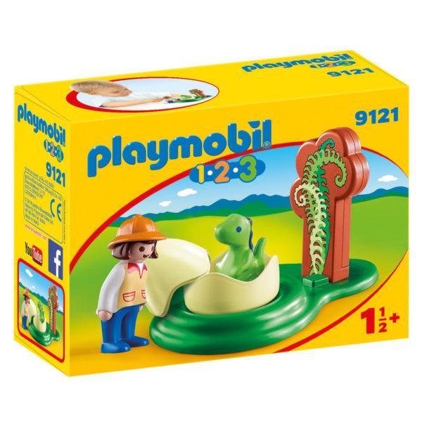 Конструктор игровой Playmobil «1.2.3.: Девочка и яйцо динозавра» (арт. 9121)