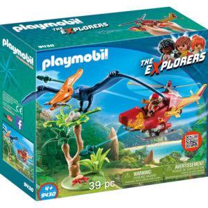 Конструктор игровой Playmobil «Динозавры: Вертолёт для приключений с птеродактилем» (арт. 9430)