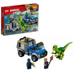 Конструктор LEGO Juniors (арт. 10757) «Jurassic World: Грузовик спасателей для перевозки раптора»