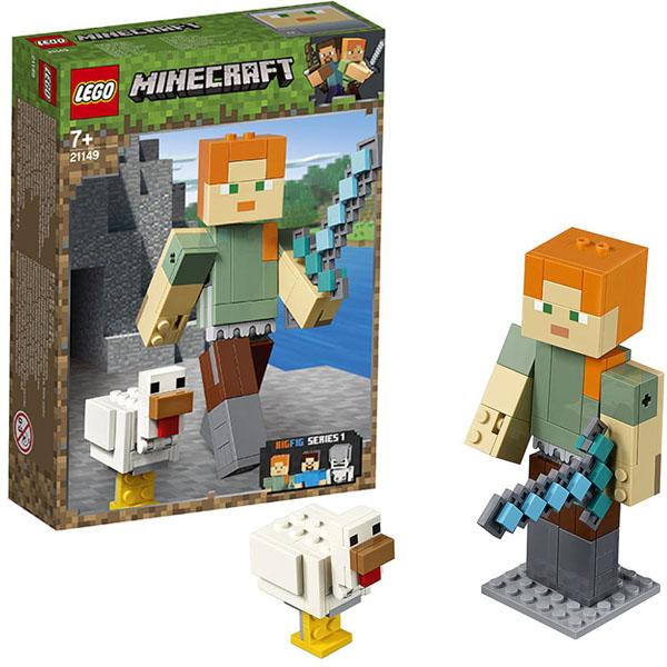 Конструктор LEGO Mineсraft (арт. 21149) «Большие фигурки Minecraft: Алекс с цыплёнком»