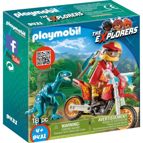 Конструктор Playmobil «Динозавры: Гоночный мотоцикл с ящером» (арт. 9431)