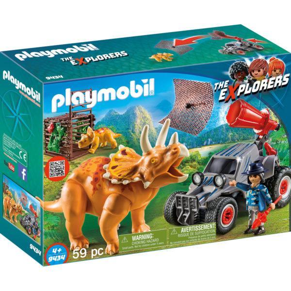 Конструктор Playmobil «Динозавры: Вражеский квадроцикл с трицератопсом» (арт. 9434)
