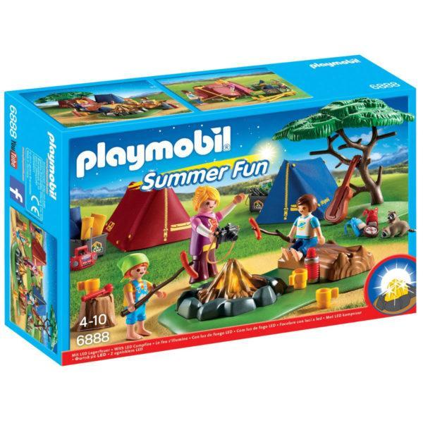 Конструктор Playmobil «Летний лагерь: Турбаза со светодиодным костром» (арт. 6888)