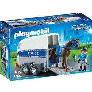 Конструктор Playmobil Полиция: Полиция с лошадью и прицепом