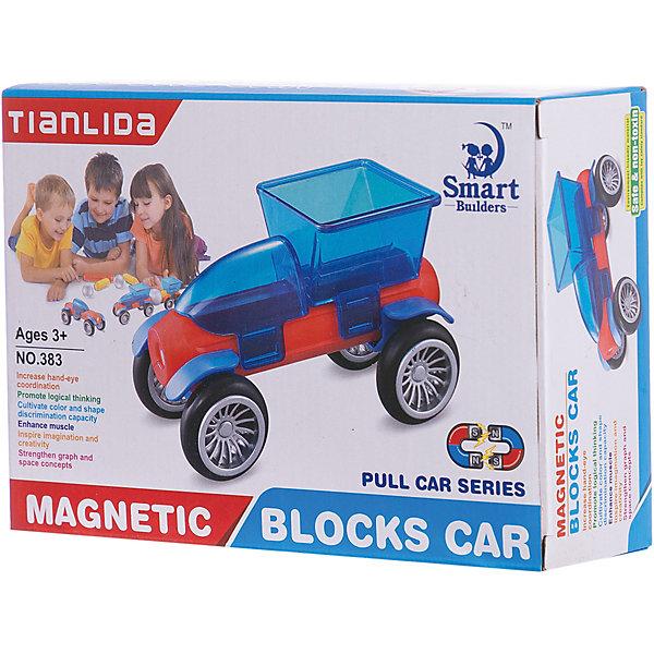 Магнитный конструктор Junfa Toys «Машинка» (сине-красная)